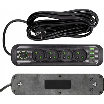 Napájecí kabel Prodlužovací Kabel Elektrosalon 5,01 m 4 ks černá