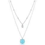 JVD Dámský stříbrný náhrdelník s modrým zirkonem SVLN0681X61O345