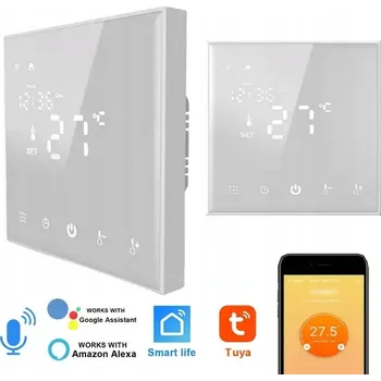 TERMOSTAT DO ZÁSUVKY NÁSTĚNNÝ POKOJOVÝ DOTYKOVÝ LED DISPLEJ WiFi TUYA TERSCW
