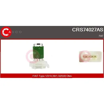 Ventilátor topení a klimatizace Odpor, vnitřní tlakový ventilátor CASCO CRS74027AS