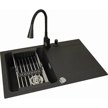 Granitový dřez Jednokomorový dřez Franke Orion, černý křemen