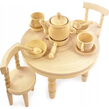 Dřevěný set dětského nábytku pro panenky