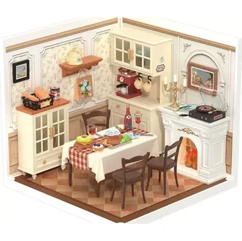 ostatní stavebnice RoboTime 3D dřevěná skládačka Miniatura domečku Útulná jídelna