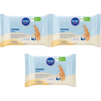 Dětský vlhčený ubrousek NIVEA BABY TODDIES Vlhčené ubrousky pro děti jemné, 3 x 57 ks