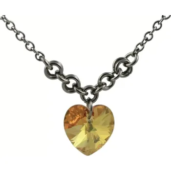 Náhrdelník Náhrdelník Swarovski srdce zlaté v kroužcích