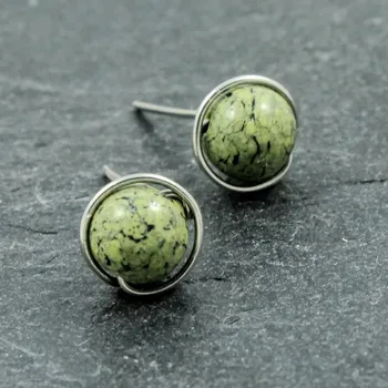 Náušnice Náušnice pecky Serpentinitová očka