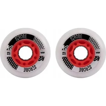 Kolečko k in-line bruslím Sada 2 ks Kolečka K2 Strobe pro kolečko 72 mm 85A Svítící červená led