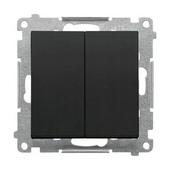 vypínač Schodišťový přepínač dvojitý bez piktogramu, černý matný Simon55 TW6/2.01/X/149