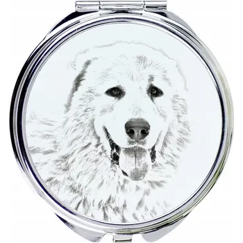 Kosmetické zrcátko Pyrenejský mastif - kapesní zrcátko s motivem psa, personalizované zrcátko
