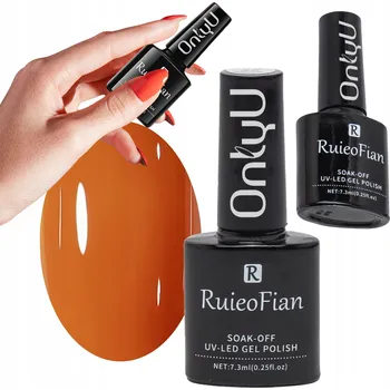 Přípravek na nehty ORANŽOVÝ HYBRIDNÍ LAK NA NEHTY S LESKEM UV OnlyU/L078