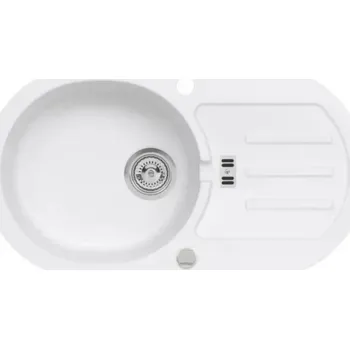 Granitový dřez Jednokomorový granitový dřez ZEUS, bílý