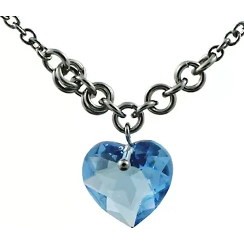 Náhrdelník Náhrdelník Swarovski srdce modré v kroužcích