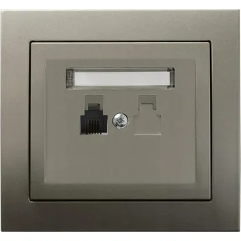 Elektrická zásuvka Telefonní zásuvka nástěnná Ospel stříbrná