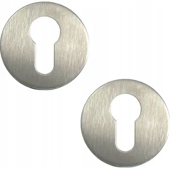 Dveřní kování Štít kliky kulatý Rozeta pro vložku zámku ocel kartáčovaná 52x8mm