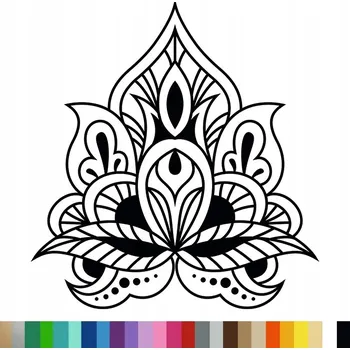 Samolepící dekorace Dekorativní samolepka na zeď MANDALA Květ Lotos BOHO 45x42