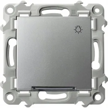 vypínač Ospel Szafir stříbrný - Spínač se zpětným chodem světla s podsvícením ŁP-5ZS/m/18