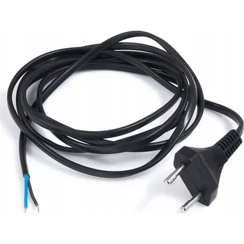 elektrický kabel Kabel s plochou zástrčkou, 2x0,5 mm², černý, délka 2 m