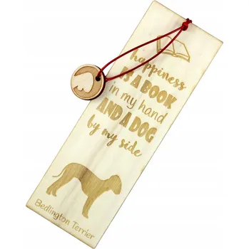 Doplněk ke knize Bedlington Terrier - gravírovaná záložka do knihy se psem, jméno psa