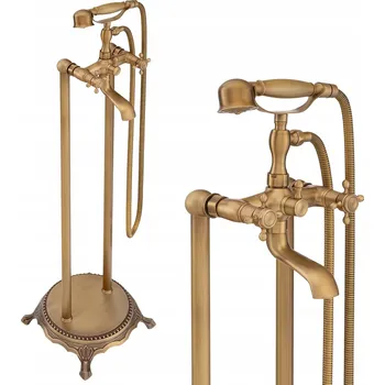 Vodovodní baterie Volně stojící vanová baterie dvouručková Silla Retro zlatá
