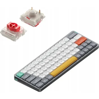 Klávesnice Nuphy Air60 V2 Bezdrátová Mechanická Klávesnice Slim Lunar Gray Red