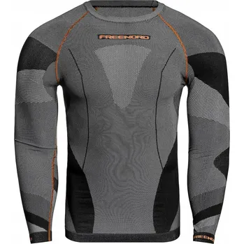 Pánské tričko Termoprádlo triko s dlouhým rukávem FreeNord DryTech Black/Orange S