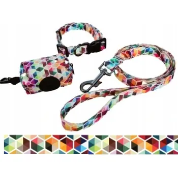 Obojek pro psa Sada: vodítko 150 cm + obojek vel. M 30-50 cm + Pouzdro