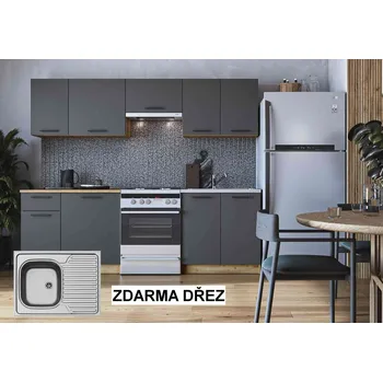 Kuchyňská linka DARKA kuchyně 240 antracyt + dřez