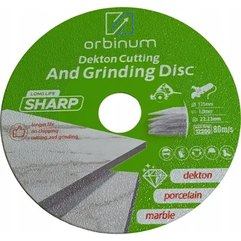 Řezný kotouč Diamantový kotouč 125 mm pro řezání a broušení DEKTONU, mramoru a porcelánu