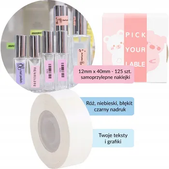 Příslušenství pro čtečku elektronické knihy Phomemo barevné termální samolepky D30S 12x40 mm, 3 role po 125 kusech