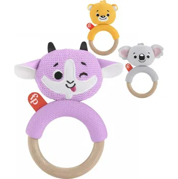 Fisher Price FISHER PRICE Baby kousátko kroužek bavlněné zvířátko 3 druhy pro miminko