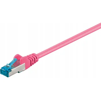 Síťový kabel Patchcord Goobay U/UTP 6a RJ45 / RJ45 0,5 m růžový
