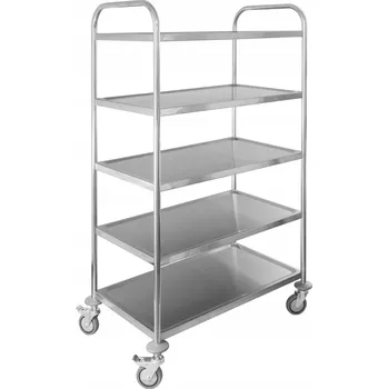 Servírovací stolek Servírovací vozík Technica s 5 policemi z nerezové oceli