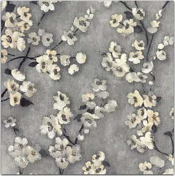 Obraz TAPETY - KVĚTINOVÉ, ŠEDÉ, BÉŽOVÉ - VINYLOVÉ PLÁTNO
