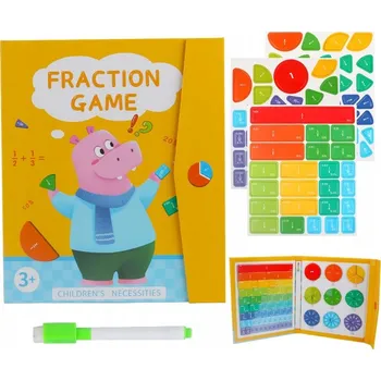 Obraz Sada zlomkových hraček s obrázky z kreslených filmů pro výuku matematiky