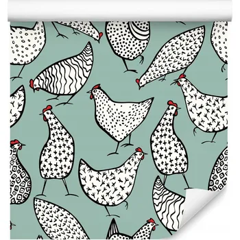 Fototapeta Tapeta do jídelny Kreslené SLEPICE Farma Pták Dekor