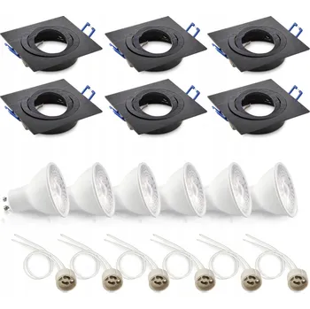 Bodové svítidlo Sada 6x pohyblivé halogenové svítidlo LUMO9 + LED GU10 5W premium studená bílá