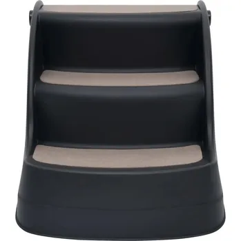 Schůdek Skládací 3-stupňové schůdky pro psa, černé