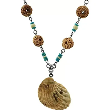 Šperk Náhrdelník Kostěný s mušlí