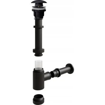 Sifon Zátka umyvadlová Click-Clack bez přepadu kulatý Garmand černá