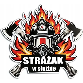 Samolepicí dekorace na vozidlo Barevná Fóliová NÁLEPKA na auto HASIČ JSDH FIREMAN oheň 15x13 cm