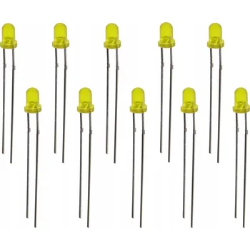 Polovodič LED dioda kulatá THT 3mm žlutá sada 10 Ks