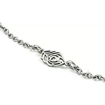 Náramek Řetízek na nohu s pavím pírkem