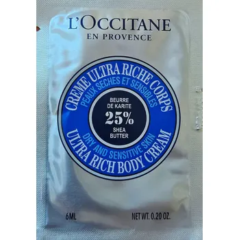 Tělový krém L'occitane En Provence Ultra Rich Body Cream - Krém pro Suchou Pokožku 6 ml