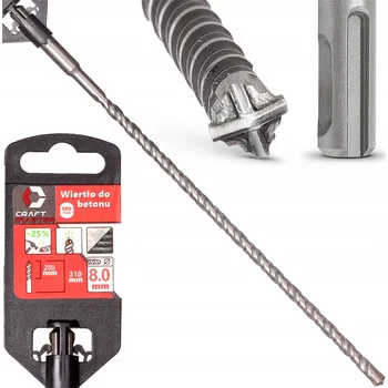 Vrták VRTÁK DO BETONU SDS 8 x 310 mm SDS-PLUS KŘÍŽOVÁ ČEPEL VÝKONNÝ SILNÝ