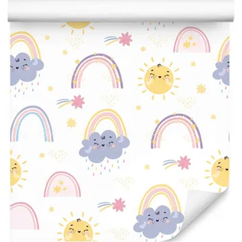 Fototapeta Tapeta duha slunce mraky hvězdy dětský pokoj M