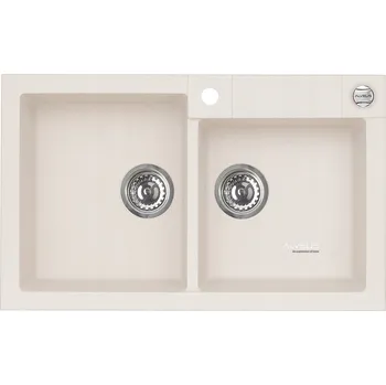 Granitový dřez Dvoukomorový granitový dřez Alveus Rock bílý