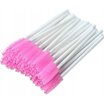 Péče o řasy a obočí Kartáčky na řasy bílo-růžové světlé 50 Ks