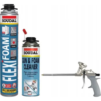 Montážní pěna SOUDAL Flexifoam pěna 750 ml/ 118685 + čistič + pistole FG-STD15