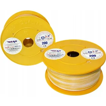 elektrický kabel Kabel LGY/H05V-K 0,35 mm2 200 m Žluto-Bílý