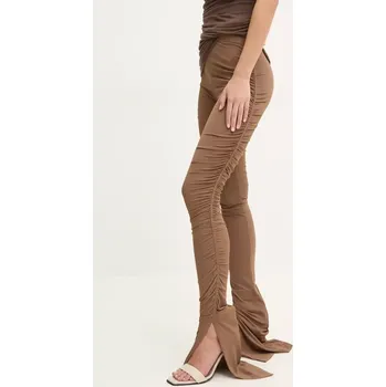 Dámské kalhoty Kalhoty Rick Owens Lilies dámské, hnědá barva, přiléhavé, high waist, LI02D5335CVI 82X, vel. 36